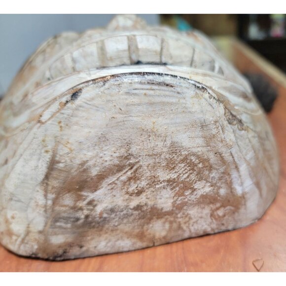 Bali Wood Mask Handmade Carving With Crazy Hair & Big Grin Wall Hanging - Picture 7 of 16